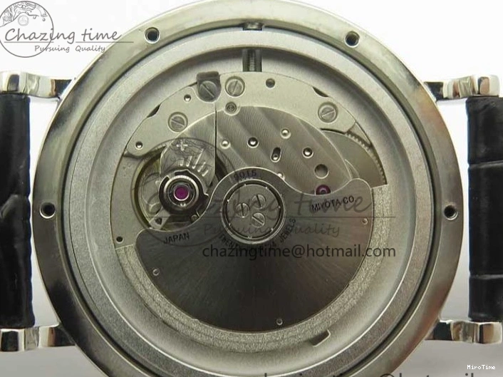 MIROTIME 0812 Portofino Automatic SS MKF 1:1 Best Edition White Dial On Black Leather Strap MIYOTA 9015 V Original 7204